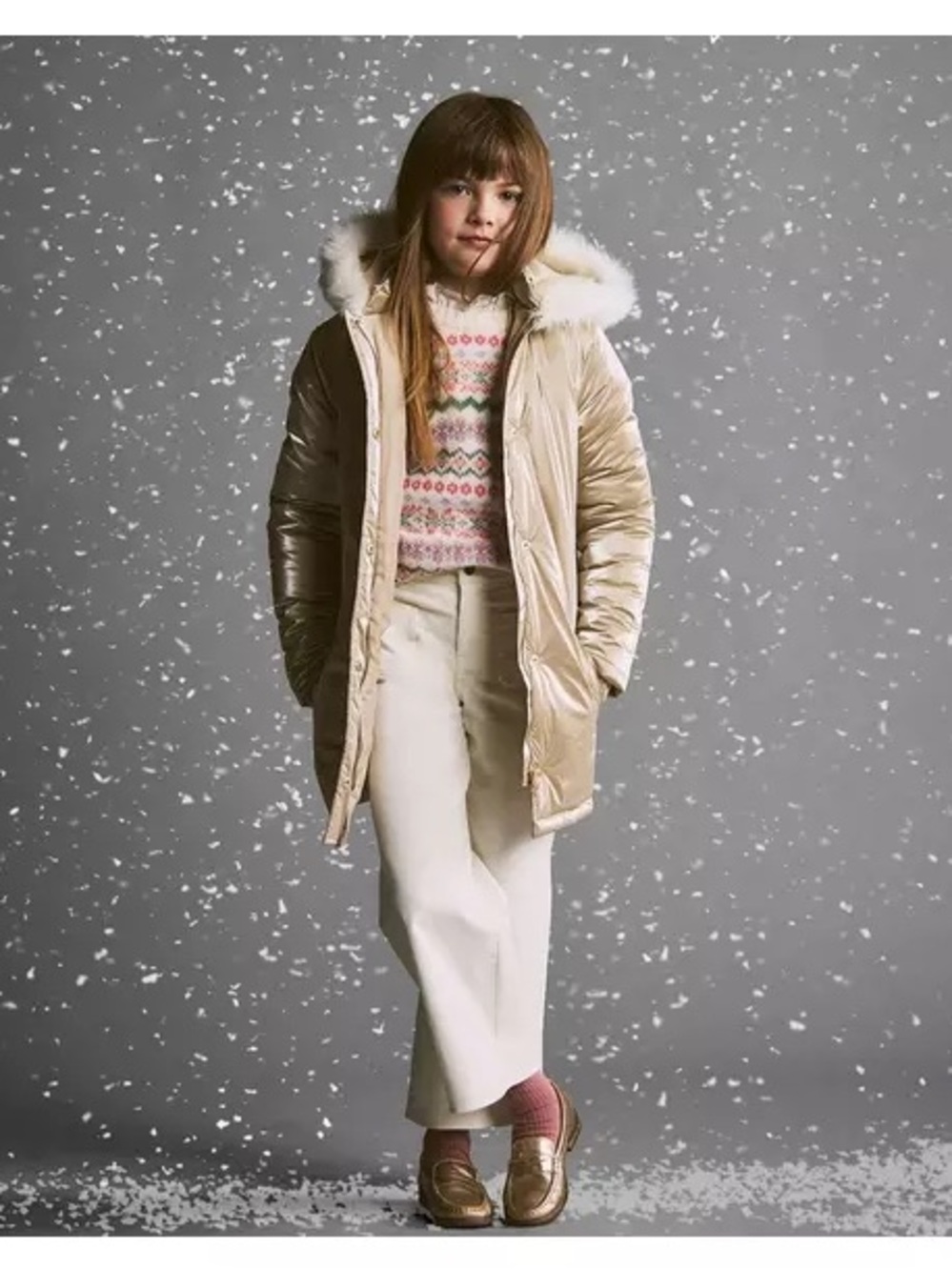 NWT Janie and Jack The Metallic Puffer Coat Sz 3 to 4